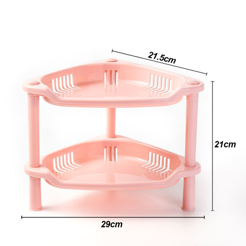 Floor Standing Corner Organizer, Plastic Storage Racks with Easy Assembly, Rustproof And Waterproof Corner Rack for Bathroom, Kitchen, Adjustable Shel 1