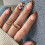 French Tip False Nail Fall Flower Engraved Print ABS Long 7