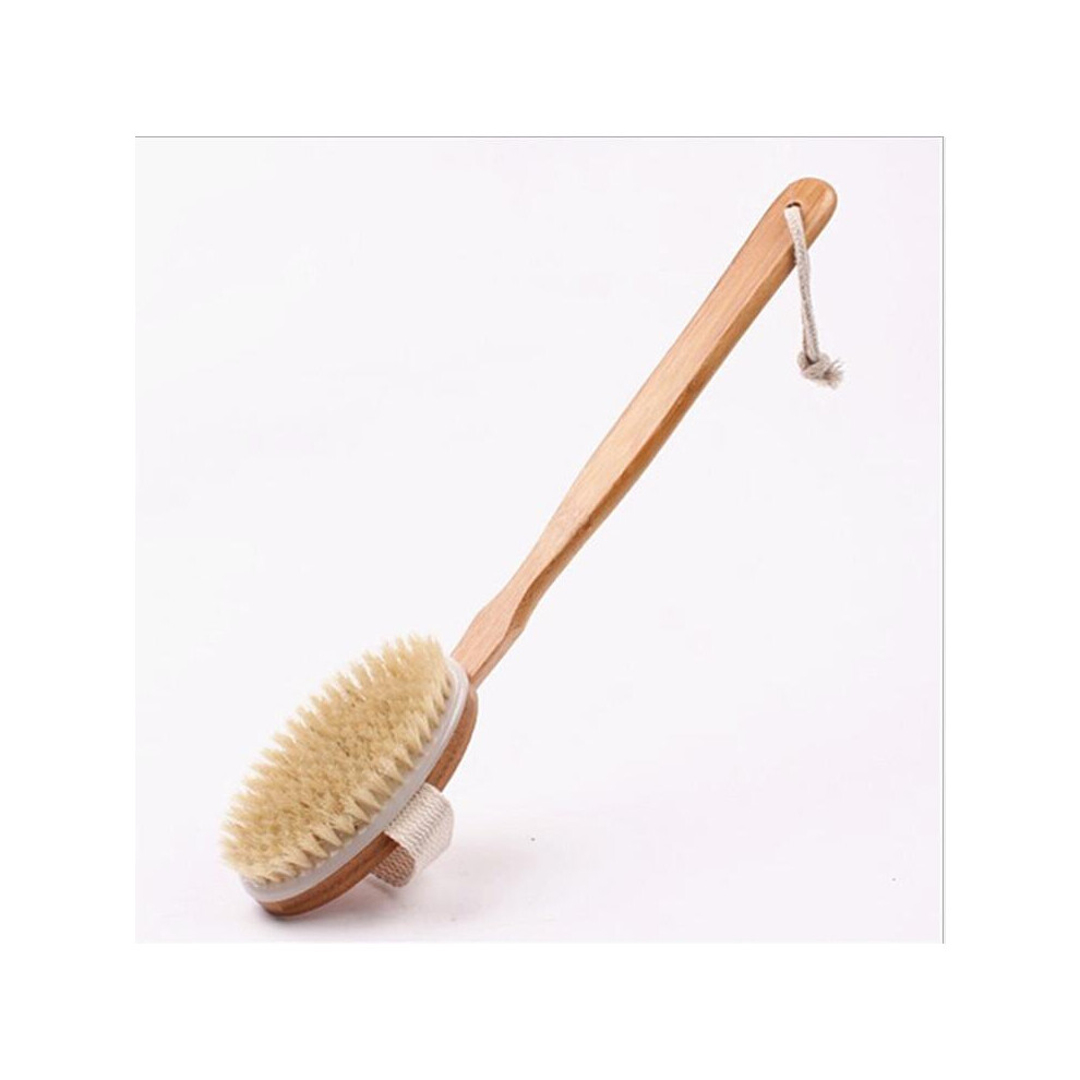 Detachable Body Brush Set For Radiant Skin, Natural Boar Bristles, Enhances Lymphatic Drainage, Perfectly Curved Handle For Cellulite Reduction, With