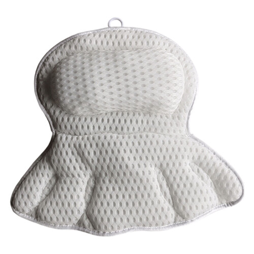 Washable Bath Pillow With Suction Cups Bath Tub Pillows-White