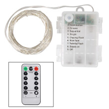 Battery Operated Fairy Lights Copper Wire Waterproof Remote Control Timing Function Easy To Clean LED String Light For Indoor Outdoor Wedding Party De