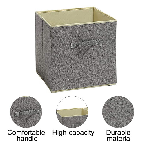 Versatile Home Storage Solutions, Space-saving Storage Cubes With Stylish Fabric, Heavy-duty Polypropylene Material, Cardboard Support, Easy Carrying 2