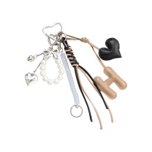 Bag Pendant Charm Braided Rope Keychain Bag Charms for-Brown