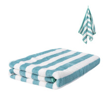 Toalha de praia extragrande em microfibra coral fleece, toalha de piscina com listras de cabana, secagem rápida e absorvente, multiuso, 140 x 70 cm,