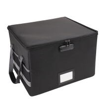 Collapsible Box for Document Storage, Combination Lock Protection Water-resistant, Fireproof File Box with Reflective Strip for Fast Find, Portable Ho