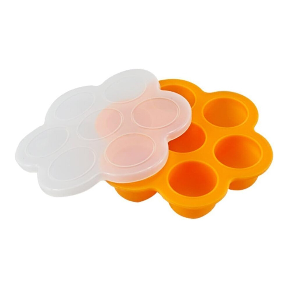Silicone Freezer Tray, Baby Food Storage Container Food-Grade Silicone Freezer Safe Dishwasher Safe Microwave Oven Suitable Reusable Easy Clean (Orang
