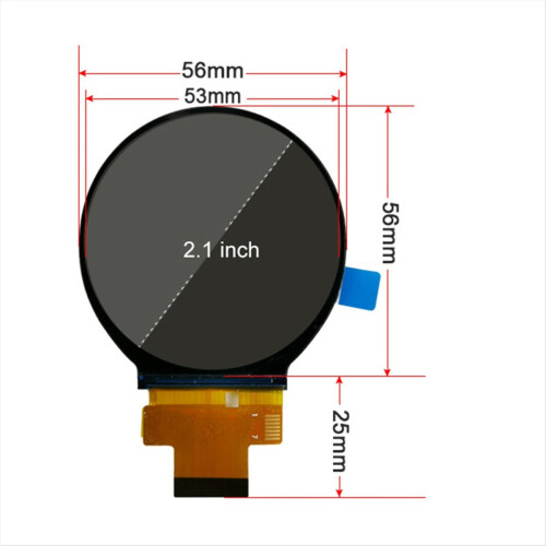 2.1 Inch Round Display Dual IPS Screen 480x480 Double Circular LCD Module Smart Home SPI RGB Interface 2nd Development 2