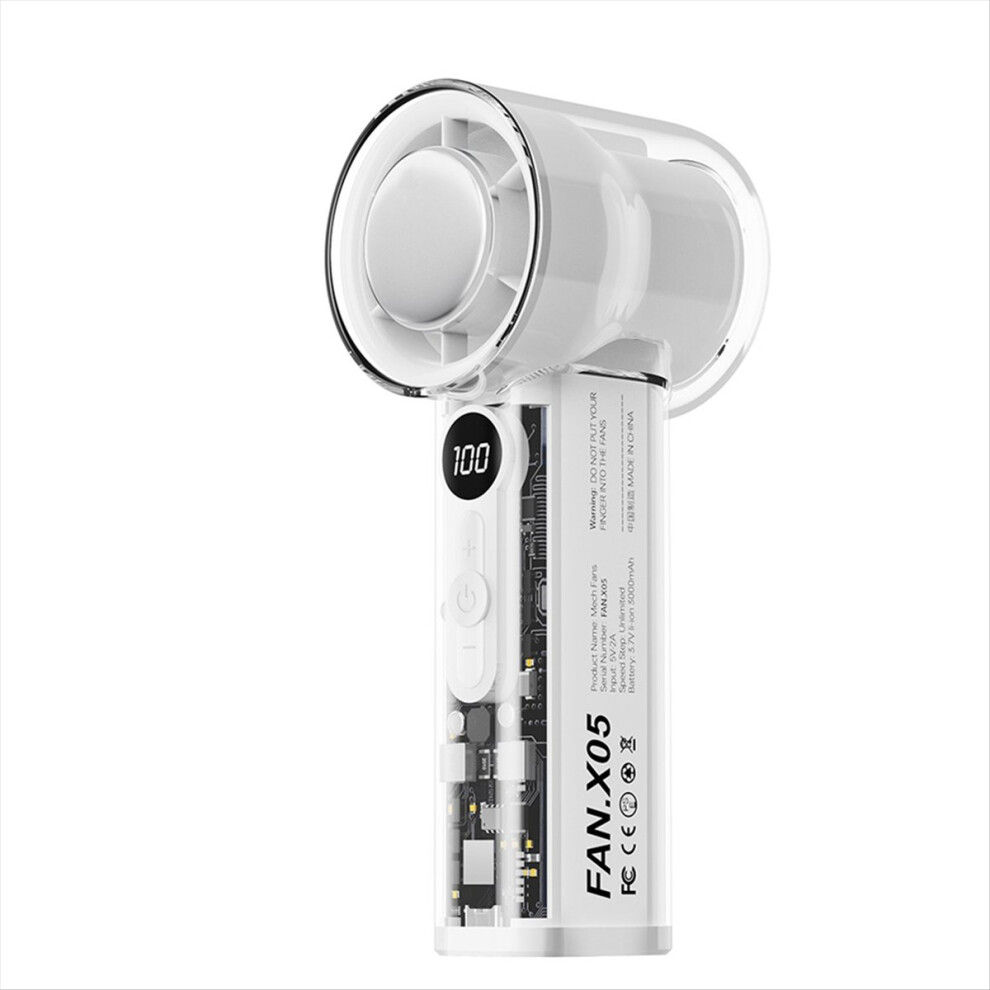 Mini Turbo Fan Ai High Speed Handheld Cooling 100 Levels Adjustable Digital Display For Travel/Work/Home/Outdoor B 4852902545280
