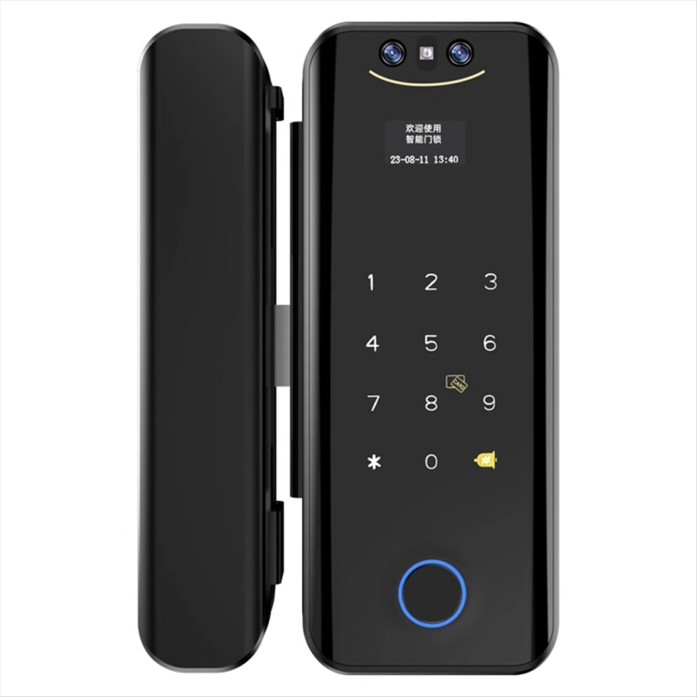 Wifi Tuya Smart Locks 3D For Glass Door With Camera Fingerprint Face Recognize Card Password Biometric Key App Unlock 4852710089303