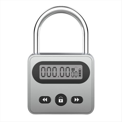 Timer Padlock LCD Display Backlight 999 Hours Max Timing Super Long Standby Anti-Addiction Electronic Backpack Lock B
