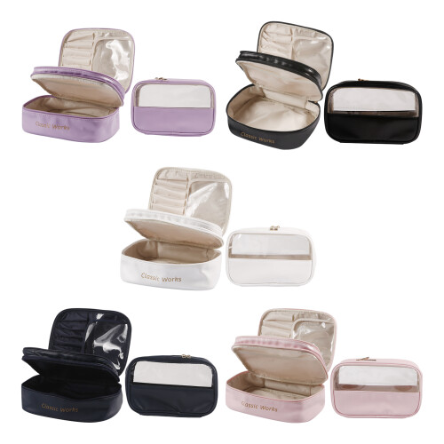 Make-uptas Toilettas met meerdere compartimenten-Paars 1