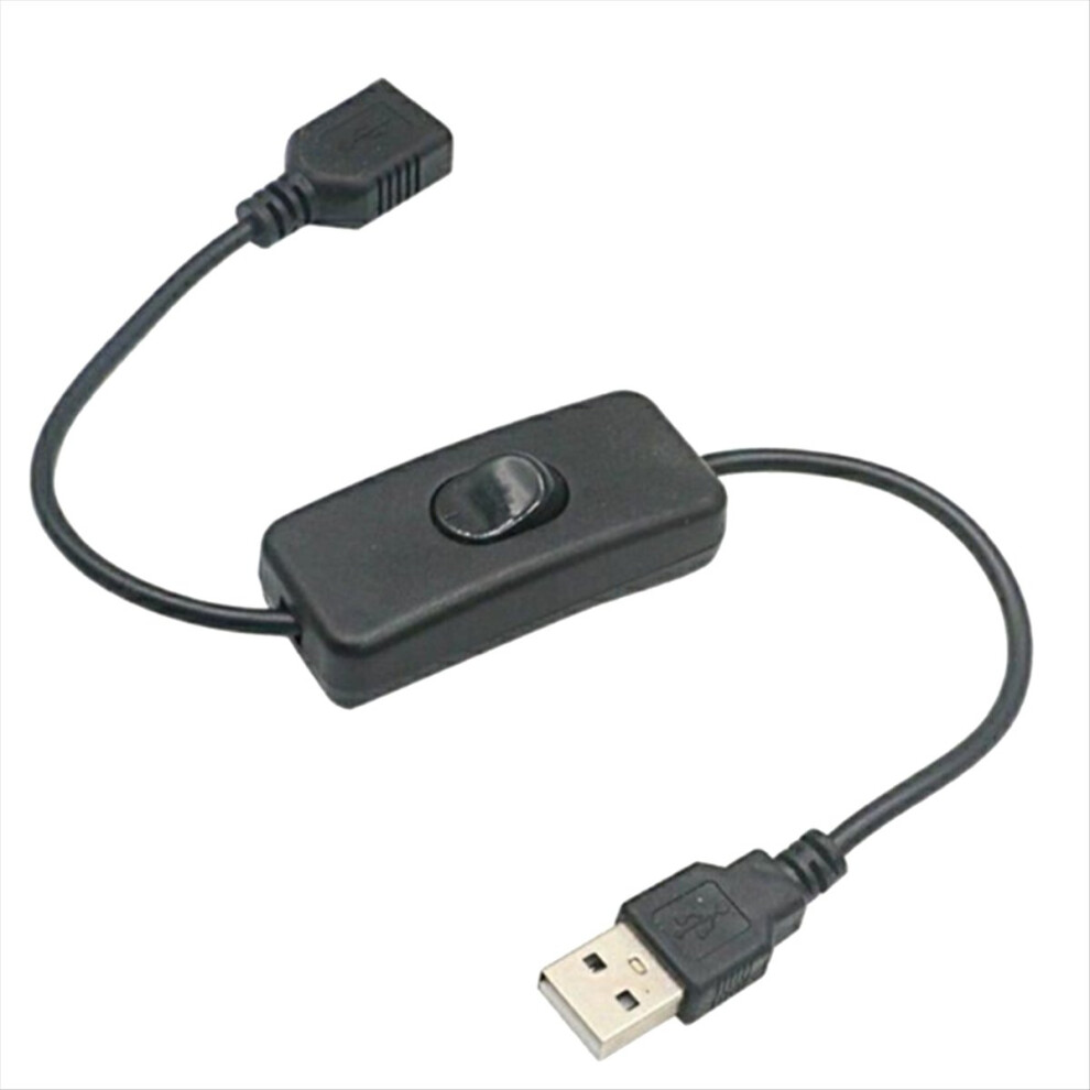 Usb2.0 Male To Female Charging Extension Cable With Switch Desk Lamp Fan Driving Recorder Power Cord Two-Core Wire 1M Black 4852902594806