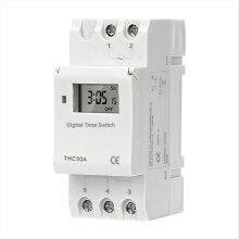 New Type Din Rail 2 Wire Weekly Seven Days Programmable Digital TIME SWITCH Relay Timer Control AC THC 15A 30A 220V 12V