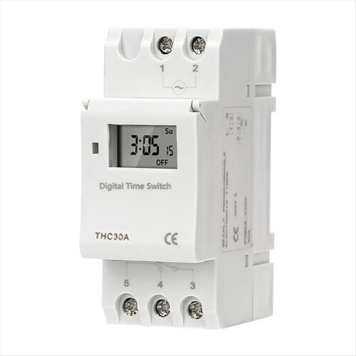 New Type Din Rail 2 Wire Weekly Seven Days Programmable Digital TIME SWITCH Relay Timer Control AC THC 15A 30A 220V 12V