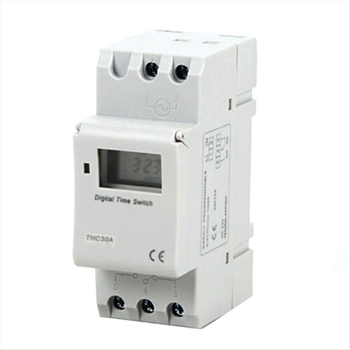 New Type Din Rail 2 Wire Weekly Seven Days Programmable Digital TIME SWITCH Relay Timer Control AC THC 15A 30A 220V 12V 1