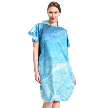 Robe de secagem rápida com capuz, poncho de microfibra com capuz grande e fecho de pressão para privacidade, ideal para surfe e natação. Roupa de