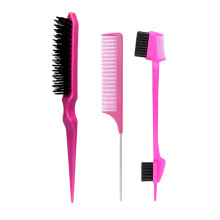3-delige haarstylingkamset Verbeter uw-roze rood