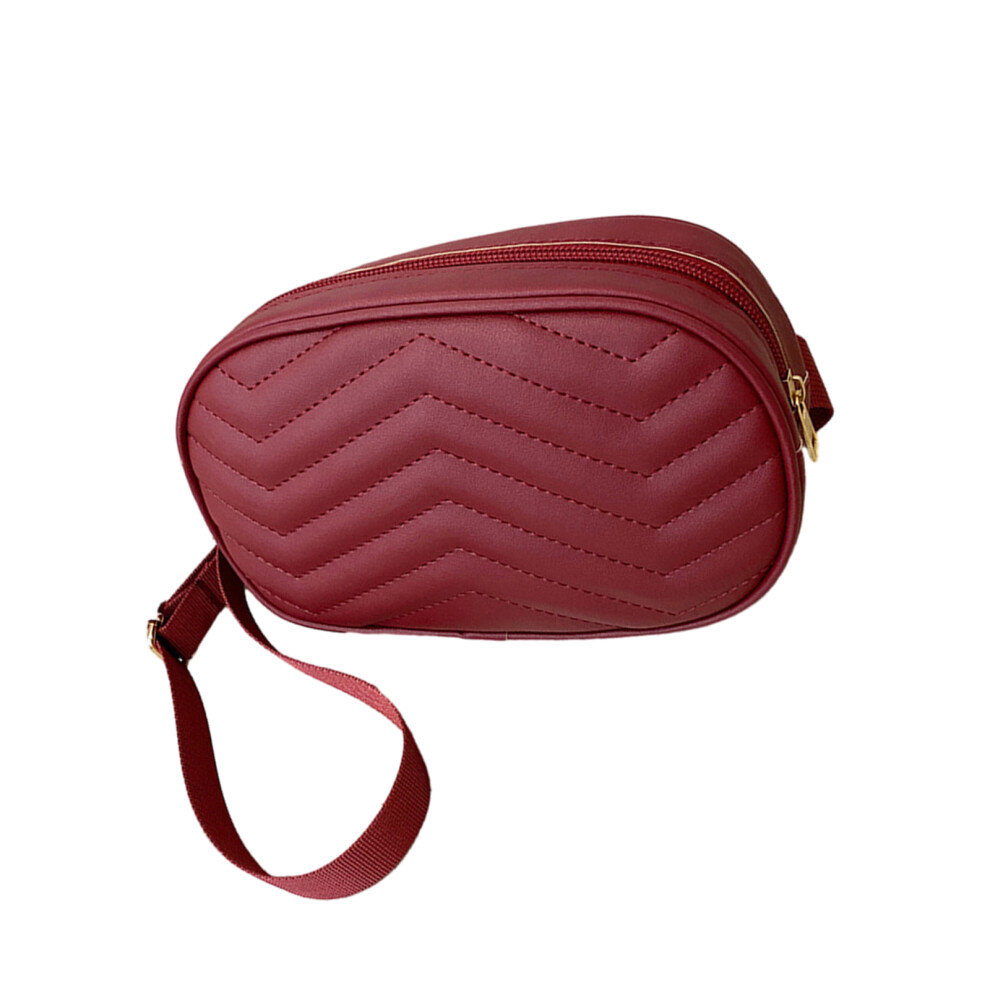 Practical Pu Fanny Pack Crossbody Shoulder Bag Chest Pouch- Red 7696000911939
