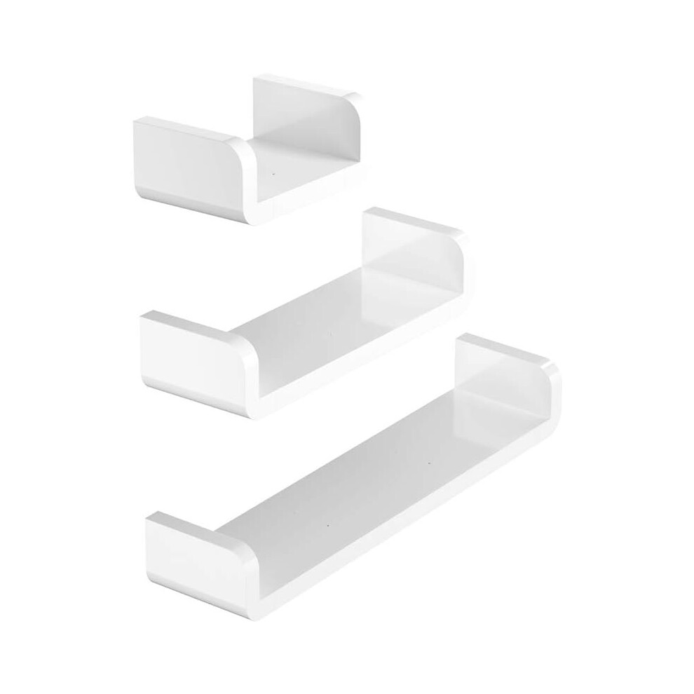 Sleek Bathoom Wall Shelf With Thick U Shape Design, Minimalist Design Floating Arc Wall Shelves For A Customized Look In Your Nursery, Bedroom, Or Liv