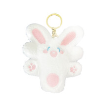 Cute Rabbit Pendant Keychain Stylish Keyring Decoration-White
