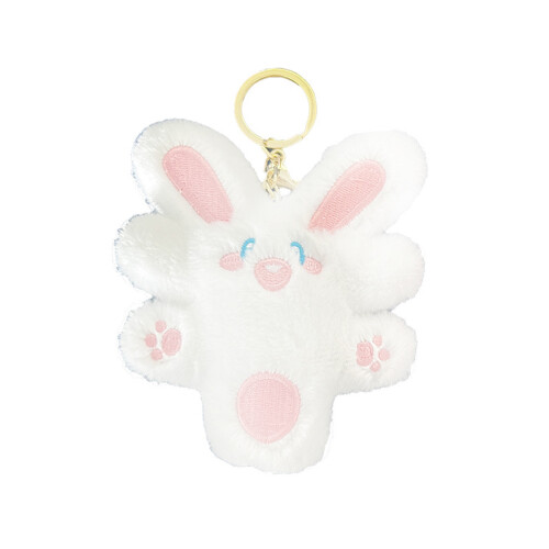 Cute Rabbit Pendant Keychain Stylish Keyring Decoration-White
