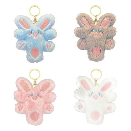 Cute Rabbit Pendant Keychain Stylish Keyring Decoration-White 1