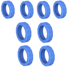 4/8pcs Easy to Install Silicone Luggage Wheel-Blue 8 pieces