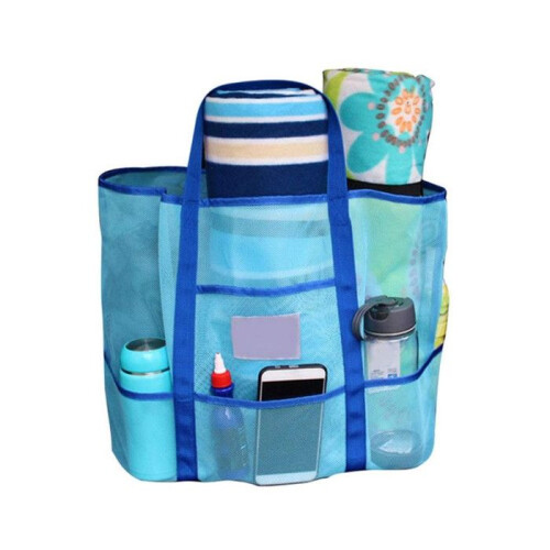 FCS Badezimmer Tragbare Duschtasche 43x21,5x38cm blaue wasserdichte schimmelresistente