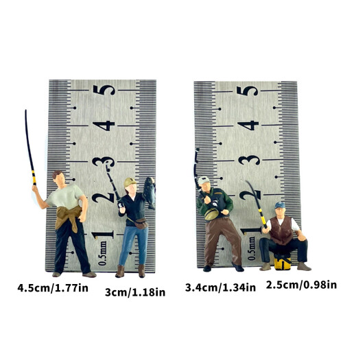 Anglerfigur aus Harz im Maßstab 1:64,-4er-Set 1