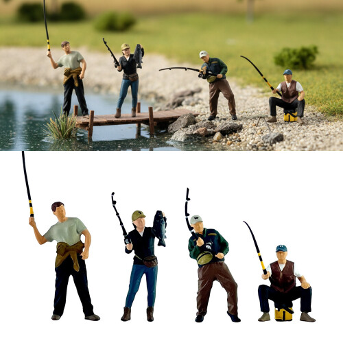 Anglerfigur aus Harz im Maßstab 1:64,-4er-Set 2