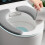 Einfach klebender Flanell-Toilettensitzbezug, Sitzpolster-Beige 7