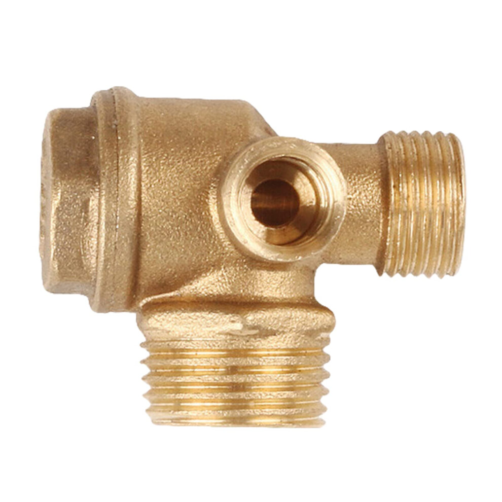 Air Compressor 3Port Threaded Check Connector Tool, Male Thread, 3Way Brass/Zinc Alloy, 20X16x10mm 9323874391212