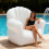 Transparentes aufblasbares PVC-Sofa, langlebige-transparent grün 3