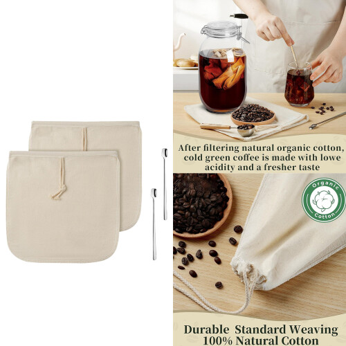 Multipurpose Food Grade Organic Cotton Filter Reusable Cold Brew 1