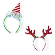 Accessori per capelli natalizi, cerchietto festivo con corna di renna e paillettes scintillanti, misura regolabile, struttura leggera per feste