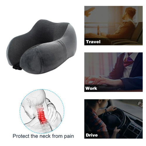 Travel Neck Pillow, Adjustable Flight Accessory with 360º Ergonomic Design 2