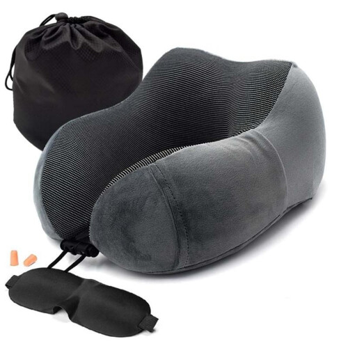 Travel Neck Pillow, Adjustable Flight Accessory with 360º Ergonomic Design 1