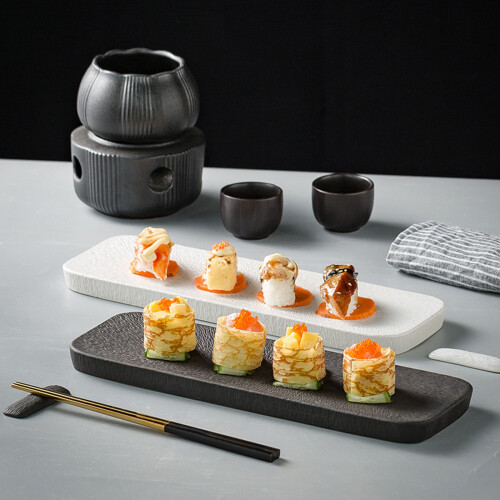Plat de service assiette rectangulaire Dessert assiette de-Noir 2