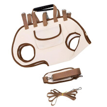 Cats Spacious Bag Carriers Legs-Out Bag Cats, Pet Bag-M   brown
