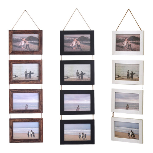 Hanging Picture Frames Collage Wall-Wood color 1