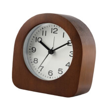 Quiet Snoozes Wood Alarm Clock for Children Soft-walnutcolor
