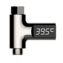 Digitales Duschthermometer mit LED-Anzeige, Wassertemperaturanzeige, Schwerkraftsensor, drehbarem Display, batterielos, wasserdurchflussgesteuert,