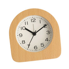 Children Bedroom Wood Quiet Alarm Clock Gentle Night-Wood color