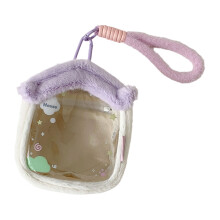 Kinderpophouder Pluche Cottage Opbergtas Cartoon Design-Paars