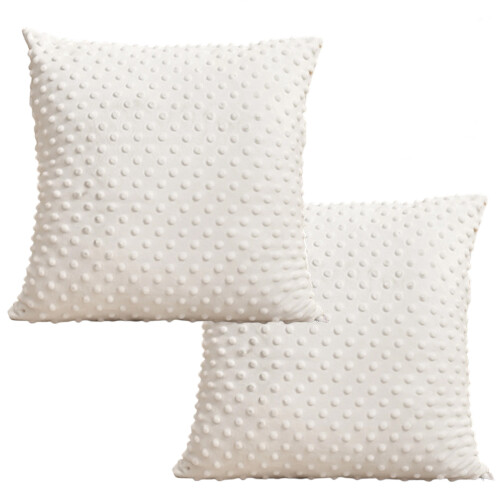 Soft Velours Pillow Protectors Bean Shape Throw-White