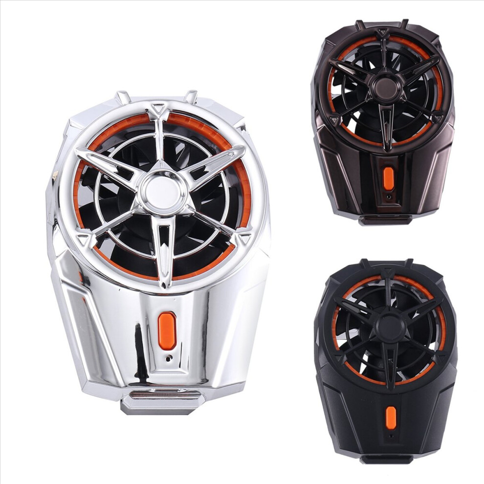 Universal Mini Mobile Phone Cooling Fan Radiator Turbo Hurricane Game Cool Heat Sink Battery Model,Electroplated Black 4854171157256