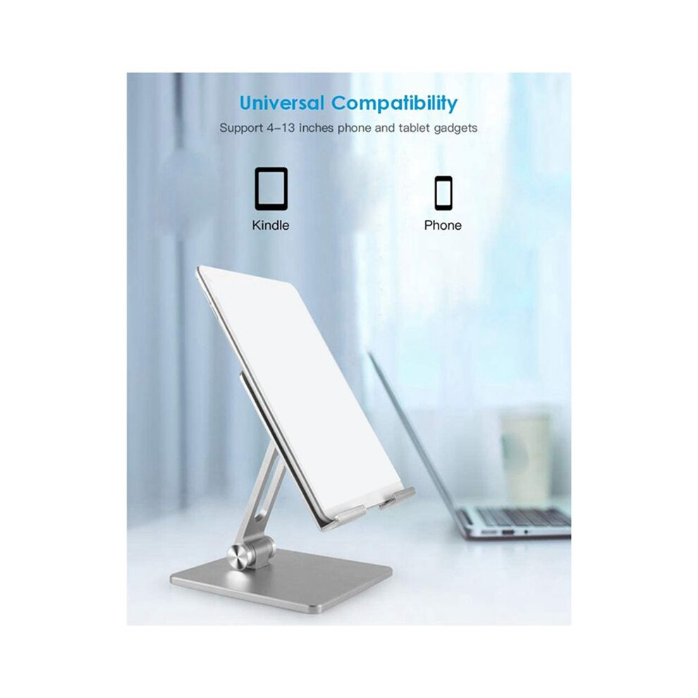 Portable Phone Holder Stand Aluminium Alloy Smartphone Support Tablet Desk Metal Cell For Pad Tablet- Silver 4854171174444