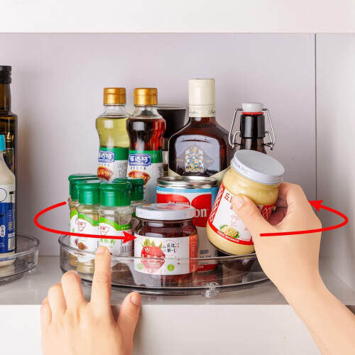 Lazy Susan Organizer, Αντιολισθητικό Περιστρεφόμενο Πικάπ, Διαφανές Lazy Susan, Περιστρεφόμενο