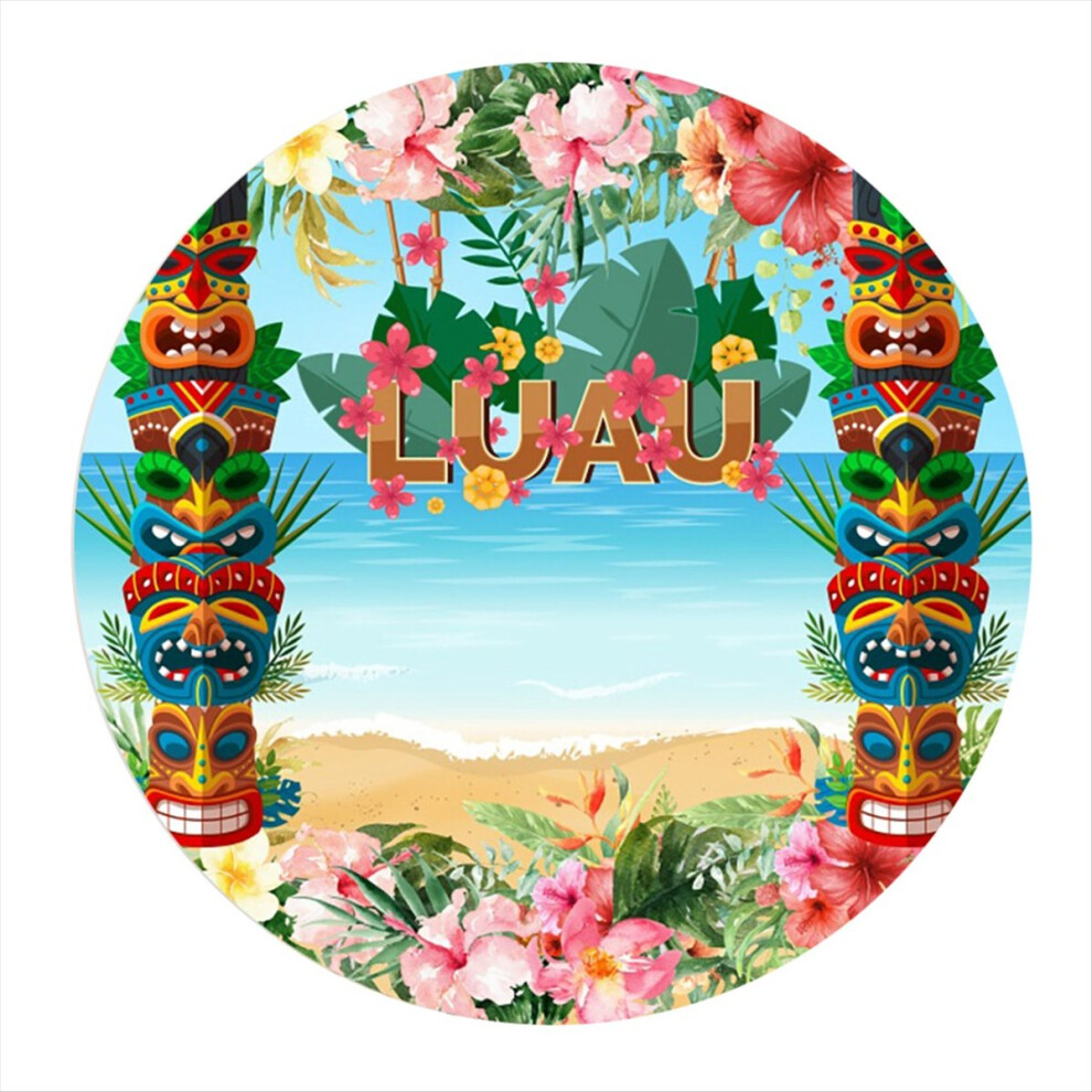 100Cm Diameter Hawaiian Skateboarding Beach Party Supplies Round Curtain Background Cloth Photo Photography Props, H 4854171119827