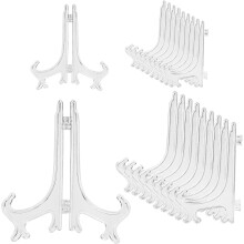 Crystal Clear Display Solutions, 20er-Pack, faltbare Kunststoffstaffeleien, verstellbare Dreiecksständer für elegante Wohndekoration und